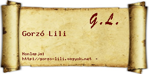 Gorzó Lili névjegykártya